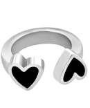 Anillo Dos Corazones Negros