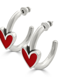 Pendientes Aro Corazon Rojo