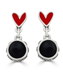 Pendientes Corazon Rojo - Perla Negra